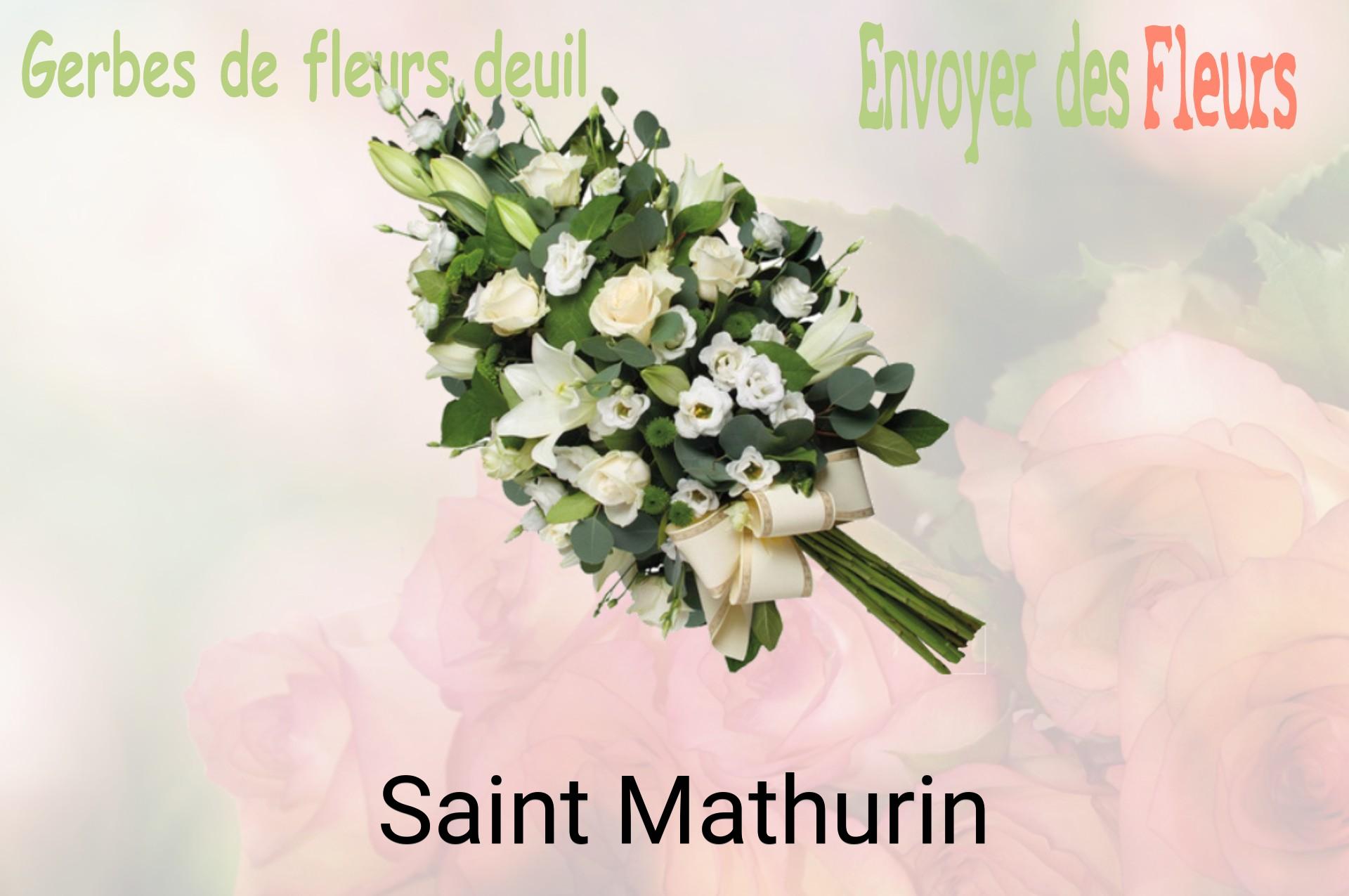 Gerbe de fleurs de deuil livrée à Saint-Mathurin